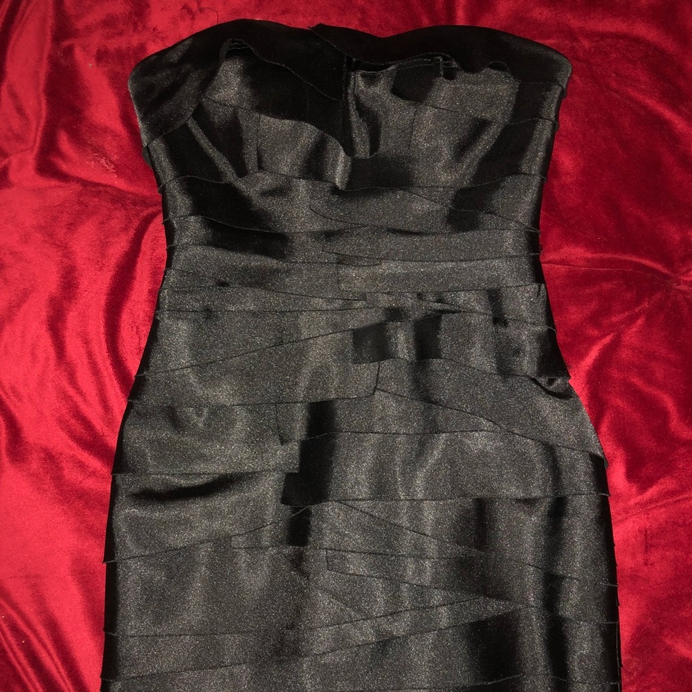 Black strapless dress